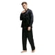 thumbnail image 4 of TONY & CANDICE Conjunto de pijama de satén clásico para hombre (XL, negro con ribete dorado), 4 of 5