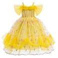 thumbnail image 3 of Little Girls Princess Dress Off Shoulder Yellow Costume Halloween Dress up, 3 of 6