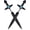 Black - blue cubic zirconia, variant on Unisex Sword-Shaped Earrings – Stainless Steel (Gold/Silver/Black); Gothic Dagger with Celtic Knot Studs; Cool Punk/Hip-Hop Style; Cubic Zirconia Inlay; Gothic Spiral Spike Drop Earrings.