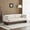 Beige + Walnut, variant on Christopher Knight Home 77" Modern 3-Seater Sofa, Beige Upholstered Couch with Walnut Solid Wood Base