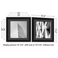 thumbnail image 6 of ELSKER&HOME 16x16 Picture Frame Black Set of 3, Square Picture Frame Display Photo 12x12 with Mat or 16 x 16 Without Mat, 6 of 7
