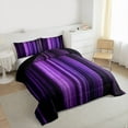 thumbnail image 3 of Homewish Laser Line Full Size Comforter Sets,Modern Geometric Artwork Bedding Comforter Set,Gradient Purple Black Bedding Sets For Men Women,Microfiber Bedroom Decor Reversible,3 Pieces, 3 of 8