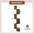thumbnail image 5 of Resenkos 5-Tier Corner Shelf - Wall-Mounted Floating Bookshelf, Storage Organizer, Rustic Brown, 5 of 8