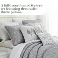 thumbnail image 6 of Southshore Fine LinensOversized 5-Piece Twin / Twin XL Quilt Bedding Set with two matching shams and three decorative throw pillows, oversized bedspread Botanical Leaves Grey, 6 of 8