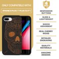 thumbnail image 7 of Case Yard Wooden Case for iPhone-8-Plus Soft TPU Silicone cover Slim Fit Shockproof Wood Protective Phone Cover for Girls Boys Men and Women Supports Wireless Charging Half Skull Design, 7 of 7