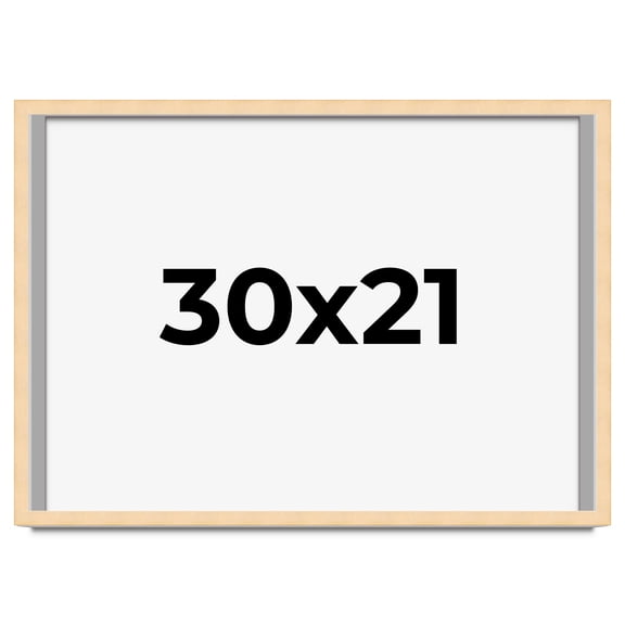 30x21 Frame Natural Wood Picture Frame | 0.75 Inch Moulding Width | with UV Acrylic Plexiglass,