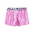 thumbnail image 4 of inhzoy Kids Girls Dance Shorts Metallic Printed Patchwork Gymnastic Athletic Boyshorts Pink Leopard 14, 4 of 6