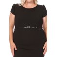 thumbnail image 5 of Women's Elegant Plus Size Solid Pencil Work Dresses Short Sleeve Round Neck with Belt, 5 of 6