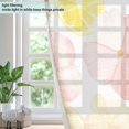 thumbnail image 4 of Yayeee Window Curtains Light Filtering 63"x52" Grommet Panel Pair Home Living Room Decor, Pink Floral Orange, 4 of 7