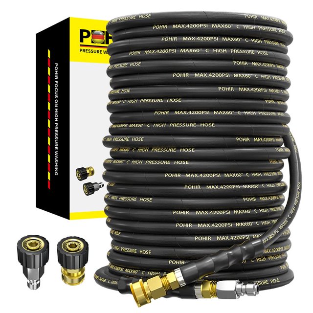Manguera para hidrolavadora POHIR de 30 m, 4200 PSI, conexión rápida