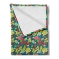 thumbnail image 2 of Garden Art Soft Flannel Fleece Blanket, Hand Drawn Style Colorful Bedding Plants Roses and Wildflowers with Little Dots, Cozy Plush for Indoor and Outdoor Use, 60" x 80", Multicolor, by Ambesonne, 2 of 5