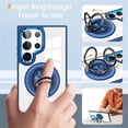thumbnail image 7 of For Samsung Galaxy S25 Ultra 5G Transparent Case (Compatible With MagSafe)  With 360° Rotation Invisible Magnetic O-Ring Stand Military-Grade Shockproof Phone Case,Dark blue,For Galaxy S25 Ultra 5G, 7 of 7