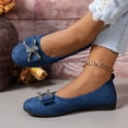 thumbnail image 6 of HTHLVMD Women's Rhinestone Bow Flat Shoes, Slip On Flat Shoes, Women's Round Toe Ballet Shoes Flats Comfortable Ballerina Shoes Slip On Work Flats for Walking, Driving, Dressy, Blue 7.5, 6 of 6
