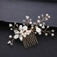 thumbnail image 2 of Zhuge Horquillas para el pelo de boda con flores para novias, peinetas con perlas de cristal,joyas con diamantes de imitación para novias, damas de honor y mujeres (dorado), 2 of 5