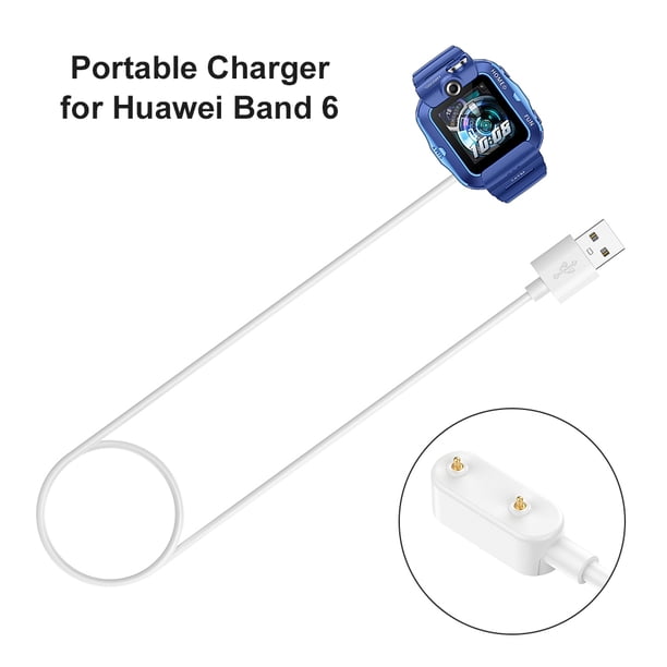 Cable de carga Cable USB de 1 m Base de soporte para Band 6/Watch Fit Blanco
