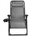 thumbnail image 2 of Patiojoy Oversized Zero Gravity Lounge Chair Folding Recliner w/ Cup Holder & Pillow, Gray, 2 of 10