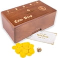 thumbnail image 1 of Caja de madera Coin Drop Game con 50 monedas y 1 dado para 2 a 6 jugadores, 1 of 6