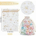 thumbnail image 2 of 50Pcs Organza Bags Gold Stamping Stars White Drawstring Mesh Bags Rectangle Candy Gifts Storage Favor Pouches for Christmas Wedding Party Valentine's Day 5x7 Inch, 2 of 9