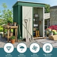 thumbnail image 3 of 5'x3' Outdoor Storage Shed, Galvanized Metal Shed with Lockable Door & Air Vent, Weather-Resistant Shed for Backyard/Patio/Garden/Lawn, Green, 3 of 7