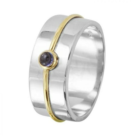Foreli 0.12CTW Amethyst 14K Two tone Gold Ring