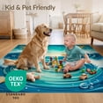 thumbnail image 4 of ODIKA 8'x10' Ultra-Soft Area Rug, Bathroom Ocean Wave Tufted Starfish Seashell Beachy Nautical None Washable, Bare feet friendly, Silk-Touch for Bedroom, Under Sectional, 4 of 7