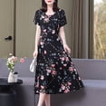 thumbnail image 2 of Nuevos vestidos elegantes casuales de moda de verano 2024 para mujer, vestido de manga corta vintage con estampado de cuello redondo, ropa holgada para mujer, 2 of 5