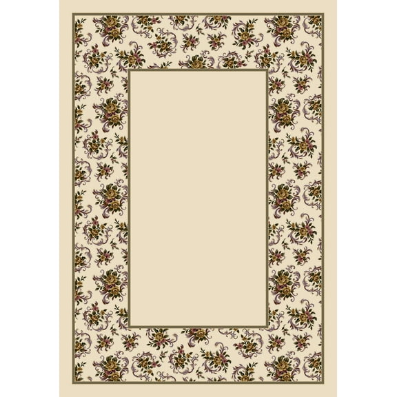 Milliken Blue Geometric Area Rug Cameo Rose Opal II - Aprx 5' 4" x 7' 8"