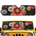 thumbnail image 4 of Binienty Car Sun Shade Windshield Boho Dahlia Floral Sun Blocker For Car Windshield for Jeep Wrangler TJ JK JKU Sport Sahara Rubicon 2 Door & 4 Door Easy to Install Front Window Shades, 4 of 7
