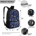 thumbnail image 5 of Uourmeti Durable Backpack for Shopping School, 17 Inch Smooth Zippers School Backpack, Paw Print Bones Stars, 5 of 6