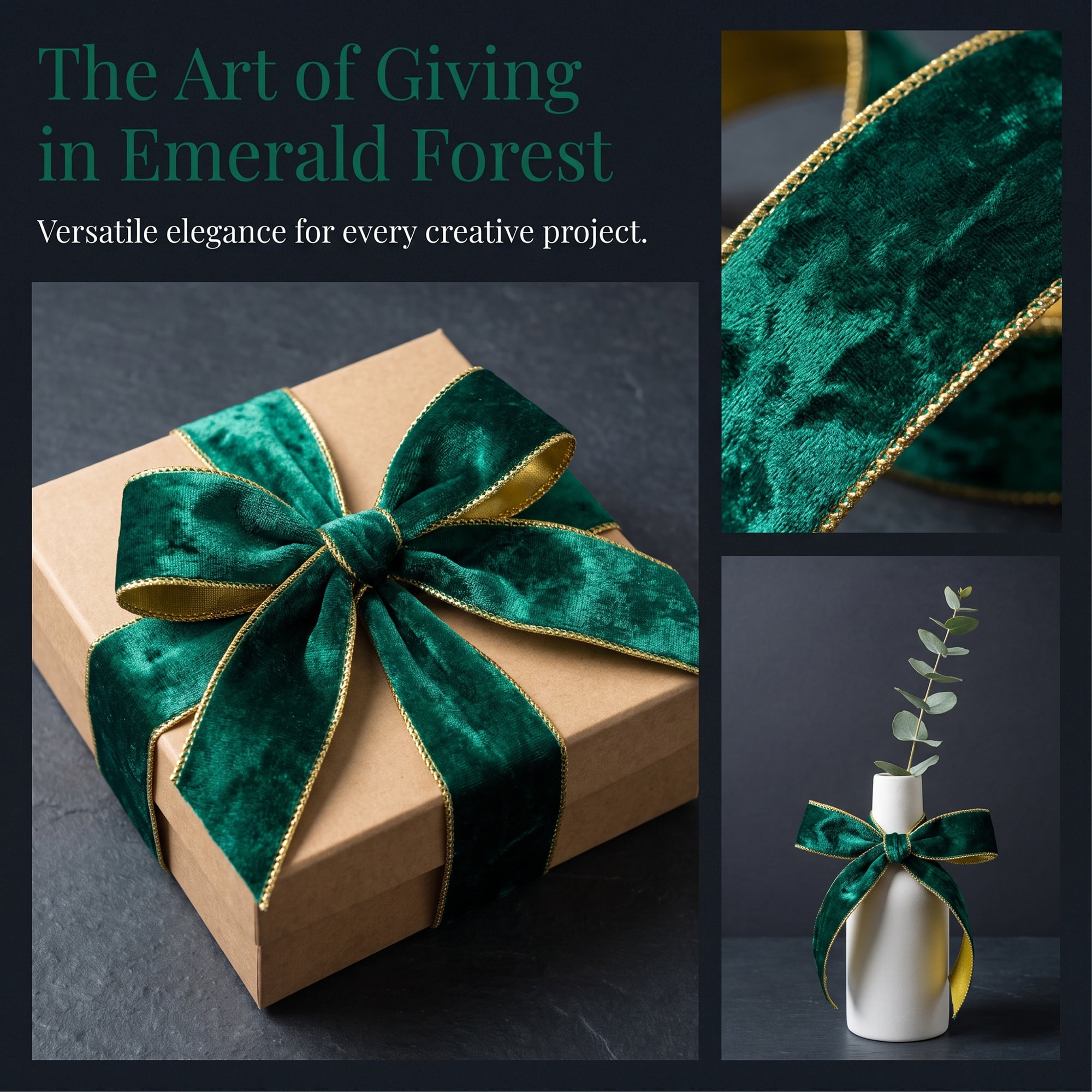 Unique Bargains Extra Wide Decorative Ribbon for Gift Decoration Use Green 9.8 Yard