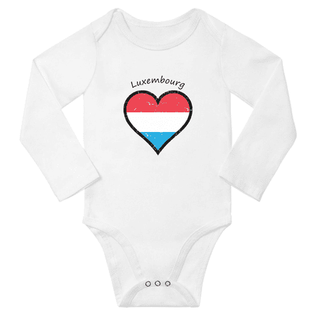 

Luxembourg Flag Heart Love Baby Long Sleeve Bodysuit (White 24 Months)