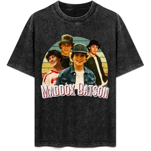 Maddox Batson T-shirt Retro Loose-fitting Washed Denim Summer Unisex Casual Fashion Short-sleeved T-shirt