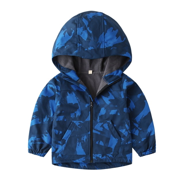 Gibobby Chamarra de invierno para bebé niñoChaqueta de al libre para niño y niña, chaqueta cortavientos con capucha, cálida, resistente al viento, montañ(Azul, 4-5 Años)