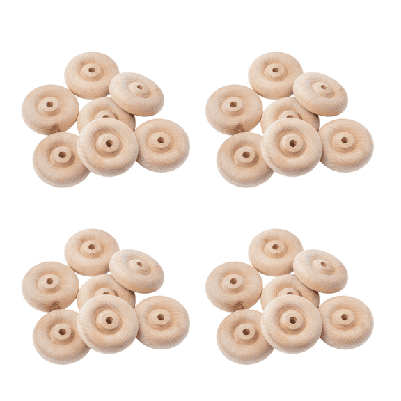 28-Piece Wood Wheels - For DIY Model Car Crafts