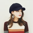 thumbnail image 2 of Prolriy Flat Cap Beret Hats for Women All- Cap Beret Fashion Woolen Painter Women's Womens Hats Navy, 2 of 4