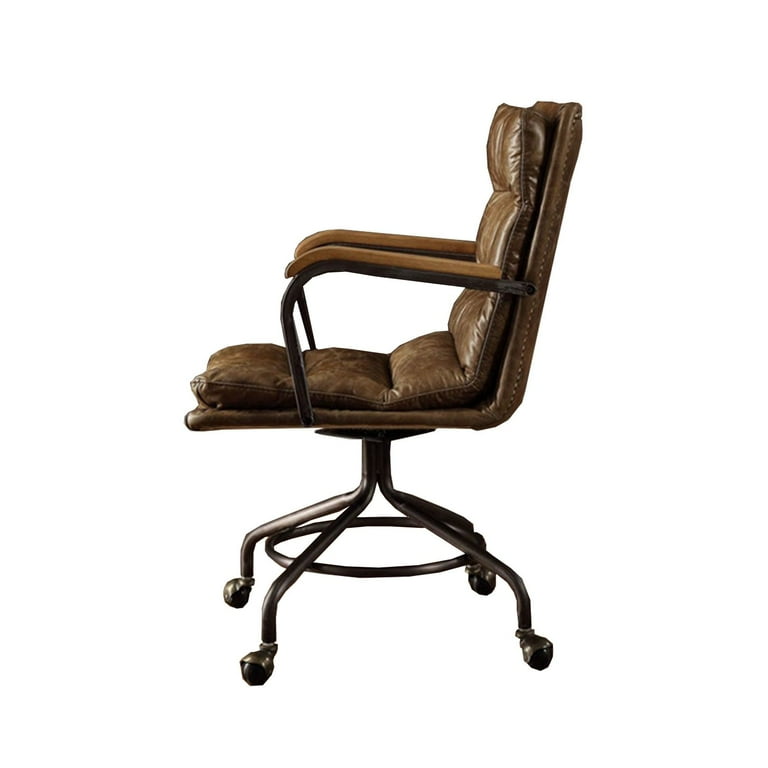 Coffee and Dark Brown Swivel Leather Rolling Executive Office Chair Coffee and Dark Brown Swivel Leather Rolling Executive Office Chair