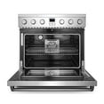 thumbnail image 4 of Commercial Style 36 in. 6.0 cu. ft. Electric Range with 5 Burner Glass Cooktop and Convection Oven in Stainless Steel, 4 of 19