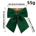 thumbnail image 2 of 12.4" Burgundy Velvet Christmas Tree Topper Bow, Medium Ribbon Bow Decoration for Xmas Party, Wedding, Wall or Room Backdrop, Elegant Coquette Holiday Décor Ornament (Green), 2 of 6