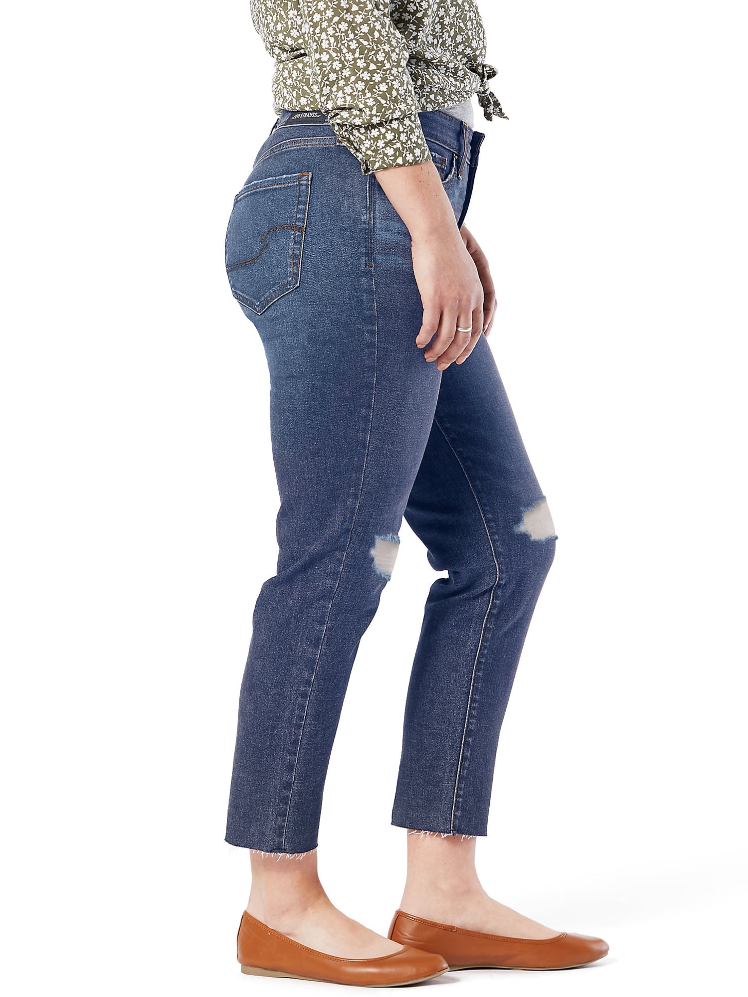 Levi Strauss Signature Women's Mid Rise Slim Fit Boyfriend Jeans, Sizes 0-22