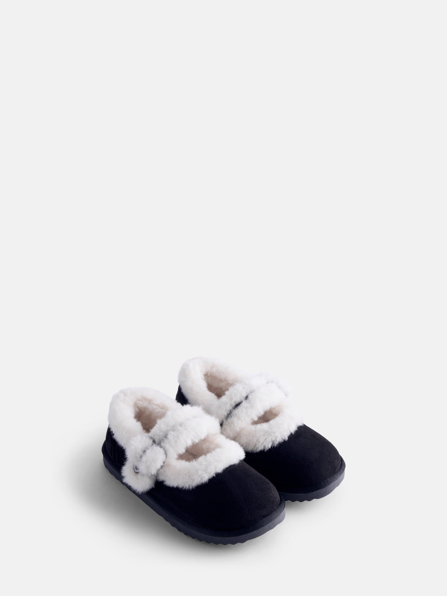 Wonder Nation Toddler, Little and Big Girls Faux Shearling Mary Jane Slippers