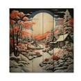 thumbnail image 3 of Designart "Winter Retreat at the Barn in Papercut I" Countryside Print on Natural Pine Wood, 3 of 5