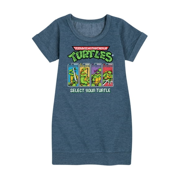 Teenage Muntant Ninja Turtle - Select Your Turtle Video Game - Toddler And Youth Girls Fleece Dress