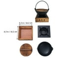 TUIBELYN Japanese Cast Iron Shabu Shabu Hot Pot with Wooden Lid & Stand