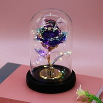 Eternal Rose, Valentines Day Gifts For Her, Forever Flowers, Glass Rose, Led Rose Glass Covered Gold Foil Rose Ornament Eternal Flower Creatives Holiday Gift Luminous LED Night Light