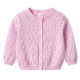 thumbnail image 2 of Wonitaaizi Girls Kids Cardigan Sweaters Crew Long Sleeve Knit Cardigan for Toddler Girls (3-4 Years,Pink), 2 of 5