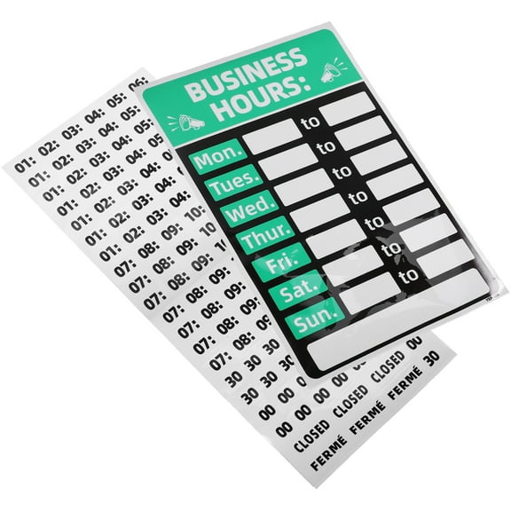 2 Sets  Business Hour Sign Open Closed Sign for Store Office Restaurants Bars Retail Salon Shop