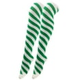 thumbnail image 2 of Women's Long Striped Socks over Knee Thigh High Stockings for Halloween Christmas St. Patrick's Day Mardi Gras Socks, 2 of 7