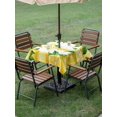 thumbnail image 4 of Outdoor Tablecloth with Umbrella Hole for Patio/Picnic/Party/Camping, Yellow Lemon Waterproof Table Cloth Square Cover Washable, Summer Botanical Lemons Cute (60"x 60"), 4 of 8
