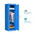 thumbnail image 7 of Infans 48" Metal Storage Locker, Children Daycare Coat Locker w/ Hanging Rod & Shelf, 2-Tier Safe Storage Locker Cabinet w/ 2 Keys and Lock, Blue, 7 of 7