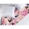 thumbnail image 2 of Romantic Floral Bed Runner, Watercolor Concept Flowers with Teal and Green Colored Leaves, Decorative Accent Bedding Scarf for Hotels Homes & Guest Rooms, Queen, Coral Pink and Peach, by Ambesonne, 2 of 3